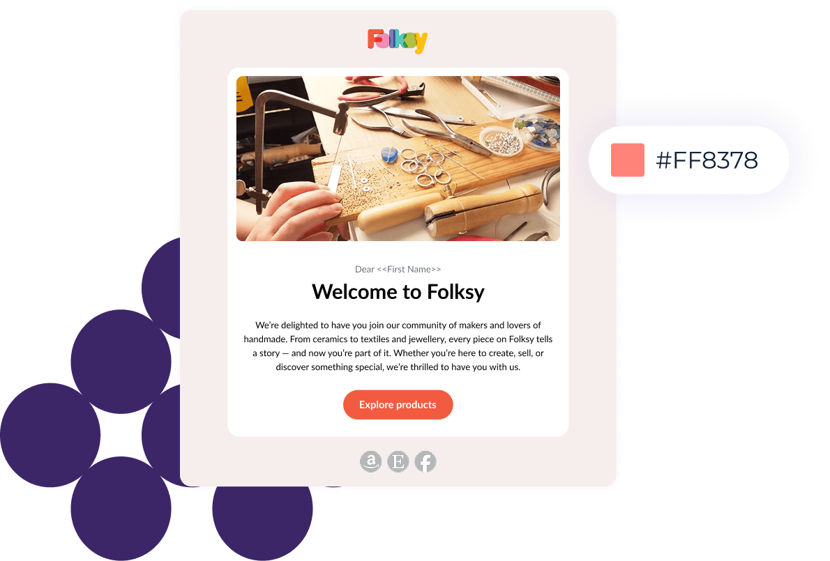 A branded email template