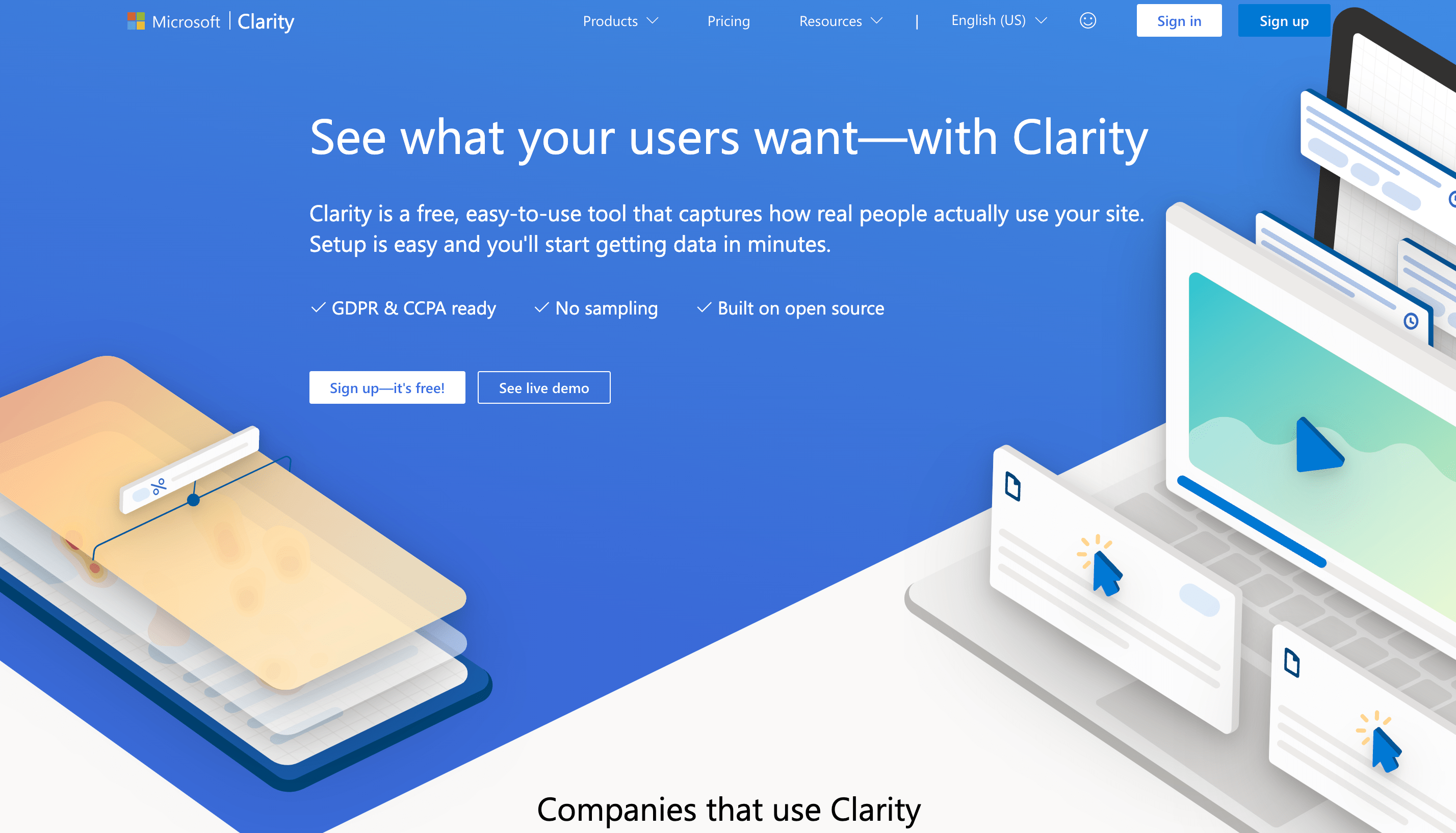 Microsoft Clarity screenshot