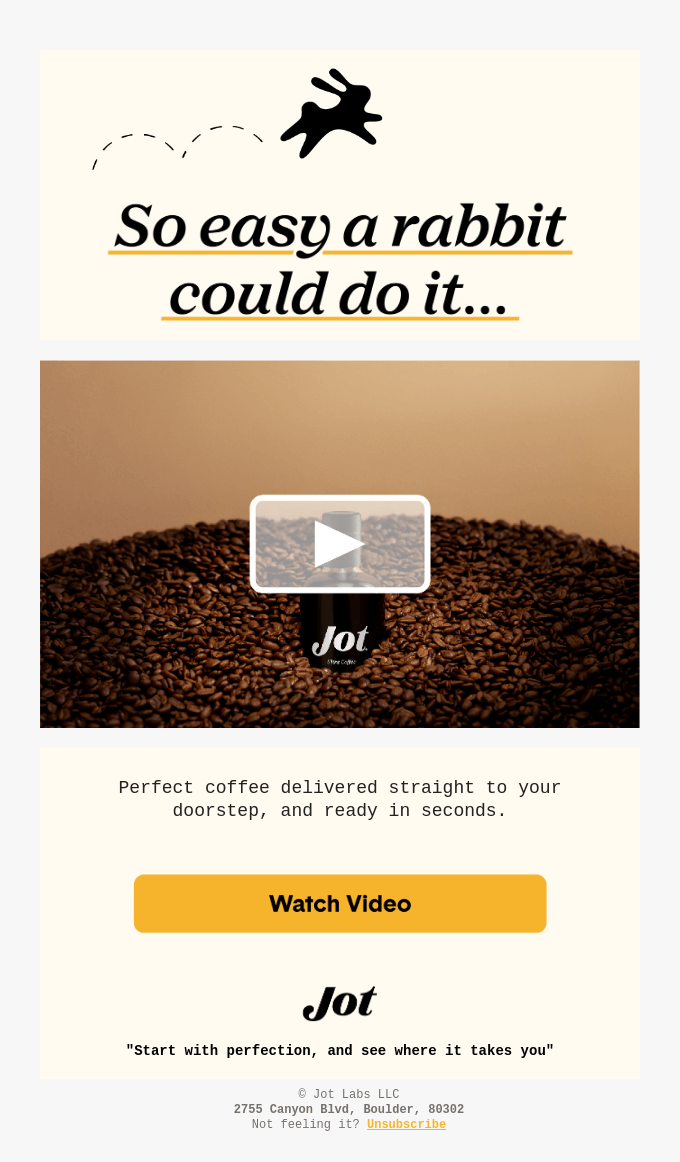 Example of video content being repurposed in an email marketing campaign