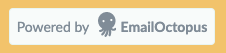 EmailOctopus branding included on their free landing pages